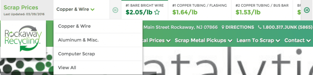 Current Scrap Prices on Website